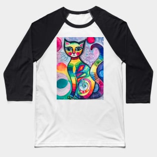 I invented a cat (watercolour, mixed media) Baseball T-Shirt